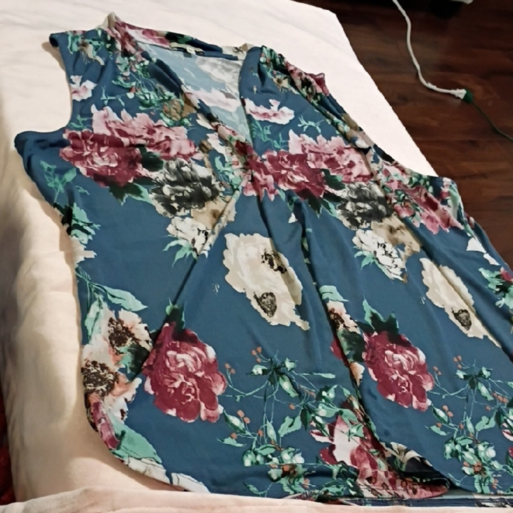 Beacon Blue and Pink Floral Blouse
